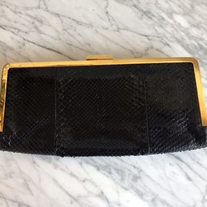 Michael Kors Black Python Clutch